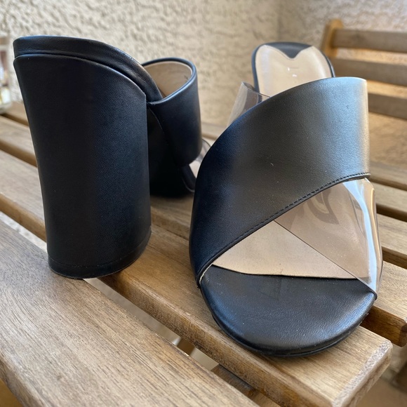 Leith Peep Toe Mules Black Size 8.5 - Picture 6 of 8